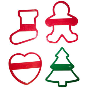 Vintage Wilton Large Cookie Cutters Set of 4 – 1992 & 1993 Red & Green